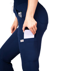 Libra skinny women's Jogger scrub pant-Navy .