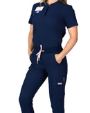 Libra skinny women's Jogger scrub pant-Navy .